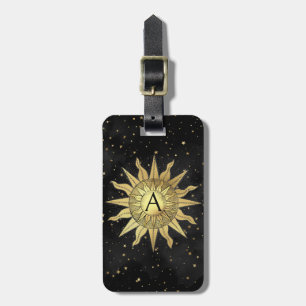 Celestial Golden Sun  Luggage Tag