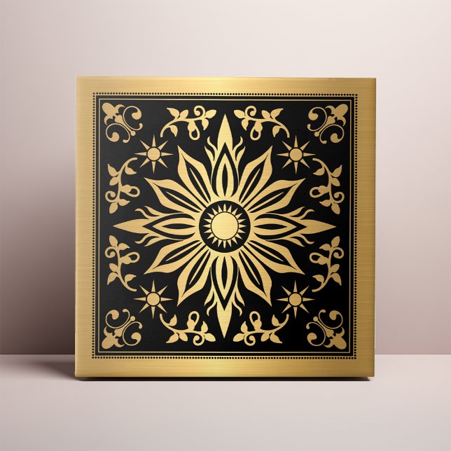 Celestial Gothic Black an Gold Solar Tile (Creator Uploaded)