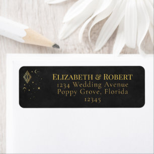 Celestial Gothic Black and Gold Return Address 