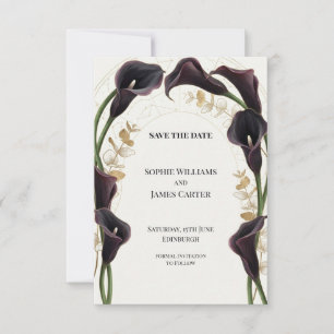 Celestial Gothic Noir Onyx Calla Lily Save The Date