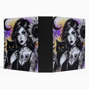 Celestial Gothic Witch and Black Cat Binder