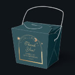 Celestial Green Gold Sun Moon Stars 30th Birthday Favor Box<br><div class="desc">Celestial Green Gold Sun Moon Astronomy 30th Birthday Favour Boxes features an elegant gold sun, moon and stars with a golden frame on a green background. Inside is your custom thirtieth birthday favour box information. Personalize by editing the text in the text boxes. Designed for you by Evco Studio www.zazzle.com/store/evcostudio...</div>