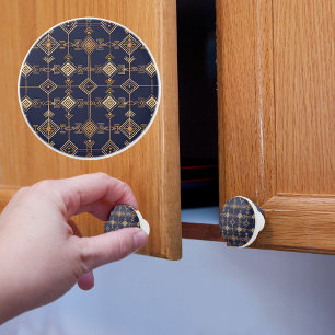Celestial Grid Ceramic Knob