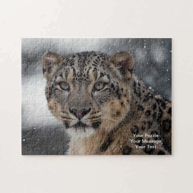 Celestial Guardian – Snow Leopard Jigsaw Puzzle (Horizontal)