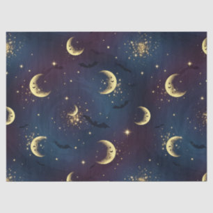 Celestial Halloween Night Bokeh - Mystical Moon Tissue Paper