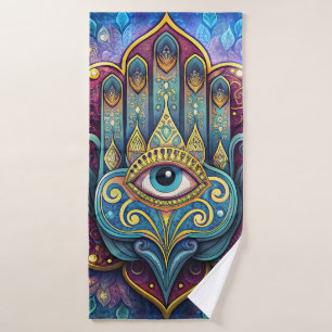 Celestial Hamsa Bath Towel
