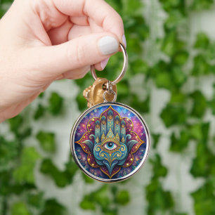 Celestial Hamsa Keychain