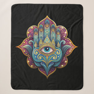 Celestial Hamsa Sherpa Blanket
