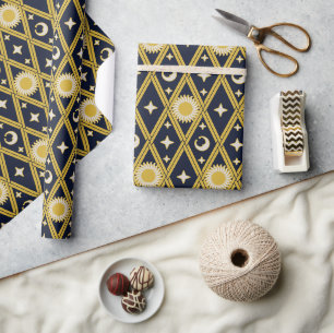 Celestial Harlequin Bold (Midnight Hearth) Wrapping Paper