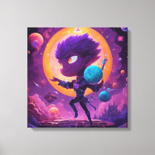 Celestial Harmony: Aesthetic Space Vision Art Canvas Print
