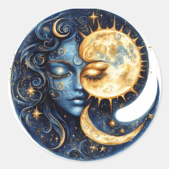 Celestial Harmony Classic Round Sticker (Front)