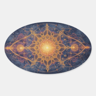 Celestial Harmony – Portal of the Sacred Light Oval Sticker