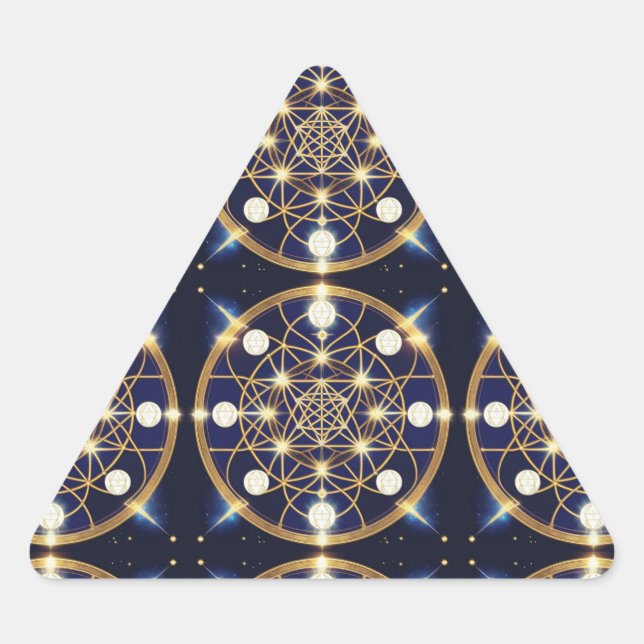 Celestial Harmony – The Light Within the Grid Triangle Sticker (Front)