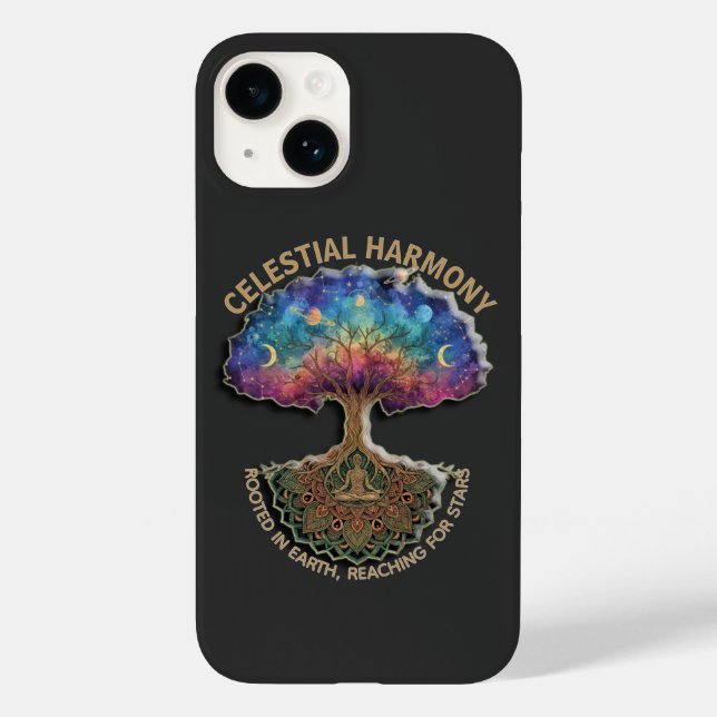Celestial Harmony Tree | Cosmic Meditation Mandala Case-Mate iPhone Case (Back)