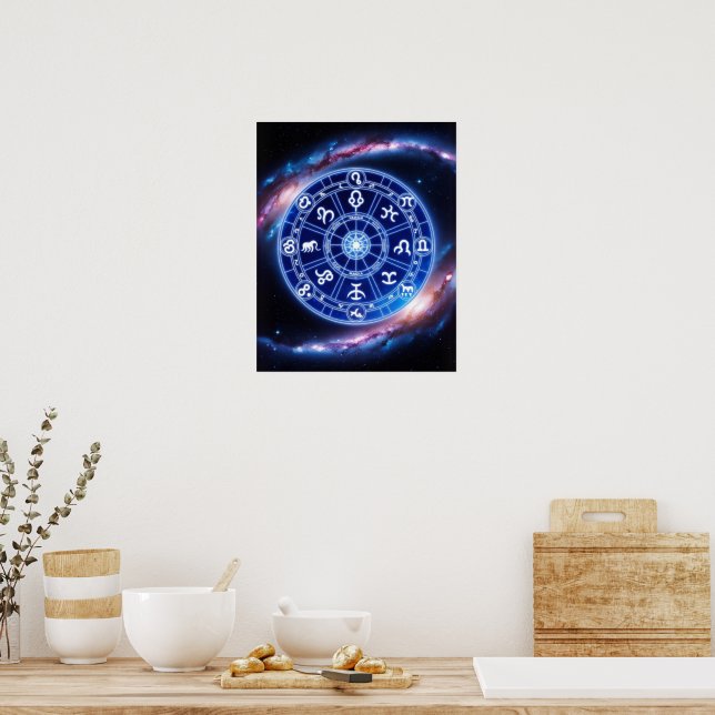 Celestial Harmony Zodiac Mandala | Cosmic Wall Art (Kitchen)