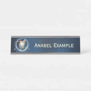 Celestial Harp of the Moonbound Skies Desk Name Plate