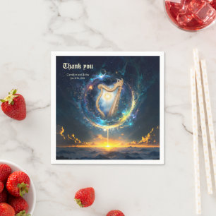 Celestial Harp of the Moonbound Skies.  Napkin