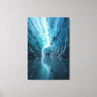 Celestial Ice Cave -Sapphire Blue Abstract Realism Canvas Print