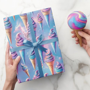 Celestial Ice Cream Cones Wrapping Paper