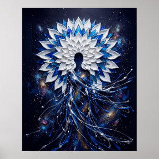 Celestial Impasto Mandala Goddess Poster
