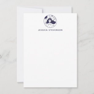 Celestial Intergalactic Space Girl Personalized Card