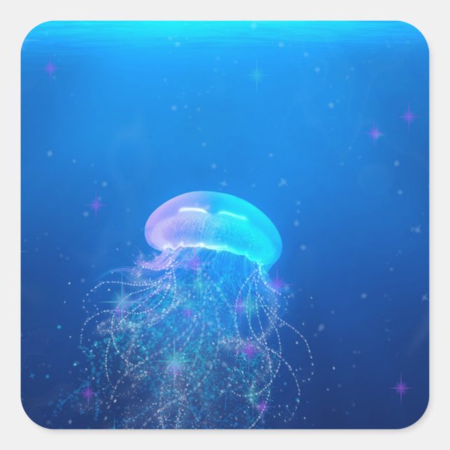 Celestial Jellyfish Square Sticker (Front)