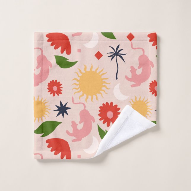 Celestial Jungle Bath Towel Set (Wash Cloth)