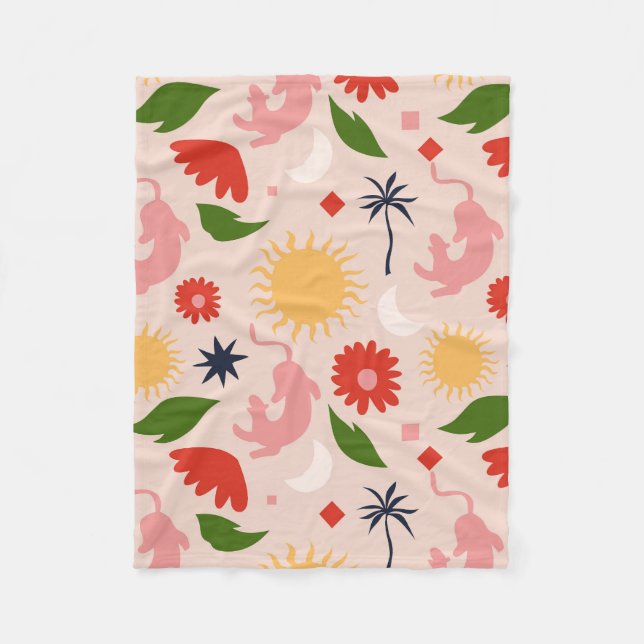 Celestial Jungle Fleece Blanket (Front)