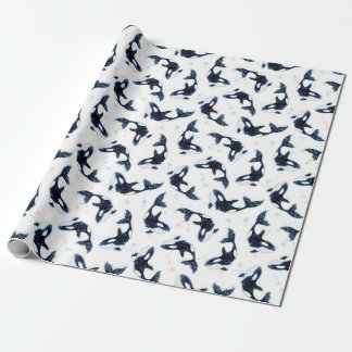 Celestial Killer Whale Ocean Blue Artwork Wrapping Paper