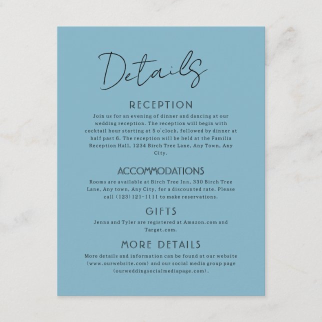 Celestial Large Wedding Enclosure Card (Front)
