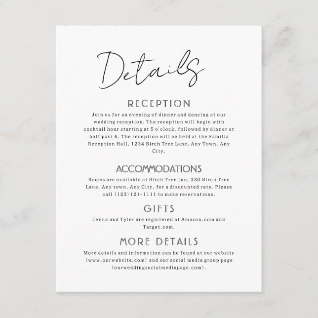 Celestial Large Wedding Enclosure Card (Front)