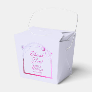 Celestial Lavender Pink Sun Moon Stars Wedding Favor Box