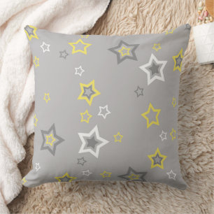 Celestial Layered Stars Whimsical Seamless Pattern Throw Pillow