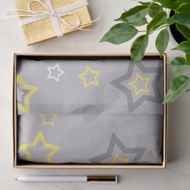 Celestial Layered Stars Whimsical Seamless Pattern Tissue Paper (Gift)