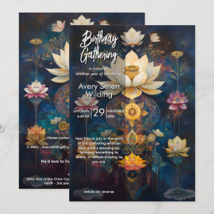 Celestial Light   Lotus Flower Design Invitation