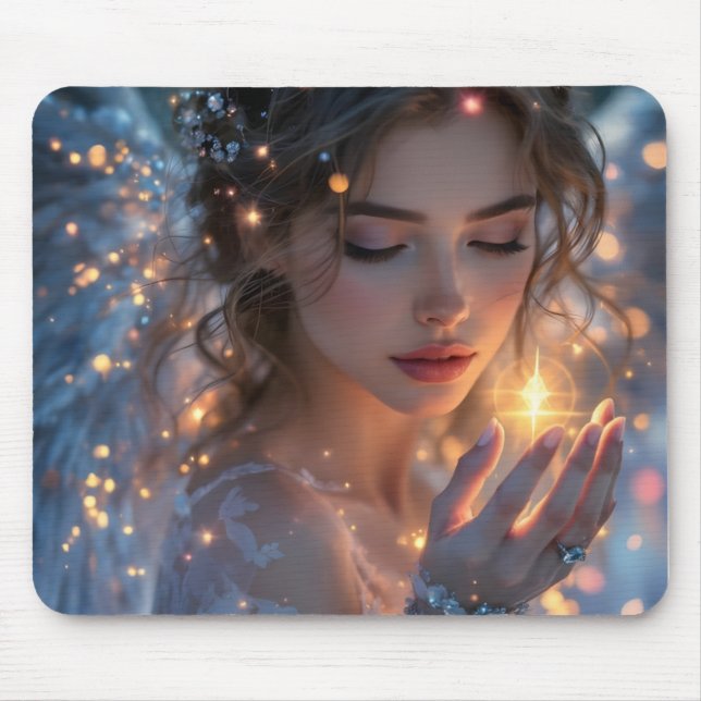Celestial Lightbearer – Angel Holding the Star of  Mouse Pad (Front)
