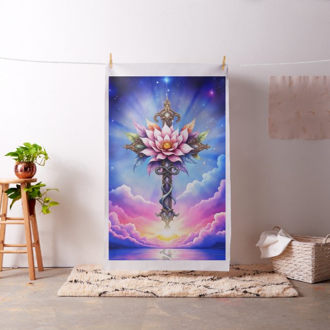 Celestial Lotus Cross  Fabric (In Situ)