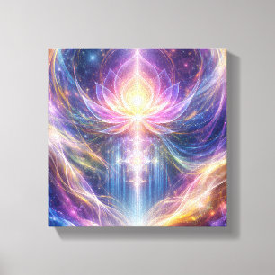 Celestial Lotus Energy – New Age Abstract Canvas Print
