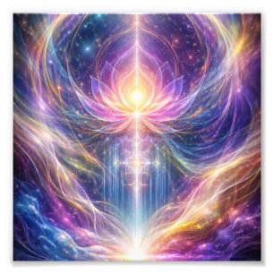 Celestial Lotus Energy – New Age Abstract Photo Print