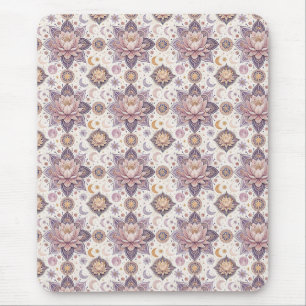 Celestial Lotus Mandala Spiritual Design Pattern Mouse Pad
