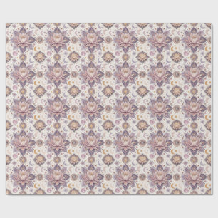 Celestial Lotus Mandala Spiritual Design Pattern Wrapping Paper