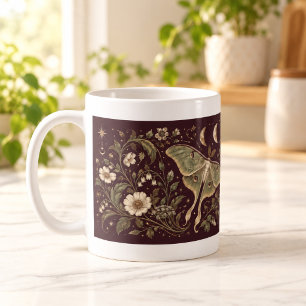 Celestial Luna Moths Botanical Moon Mug