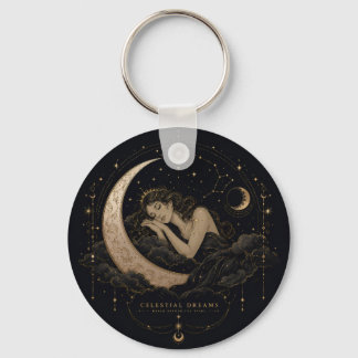 Celestial Luxury Moon & Stars Charm Keychain