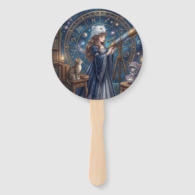 Celestial Magic: Starry Anime Party Supplies Hand Fan (Front)