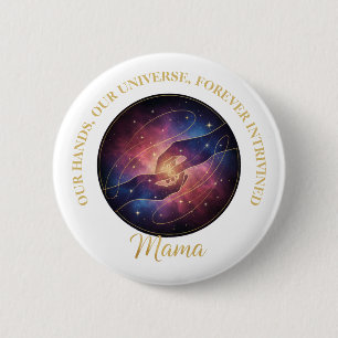 Celestial Mama Hands Galaxy Universe 2 Inch Round Button