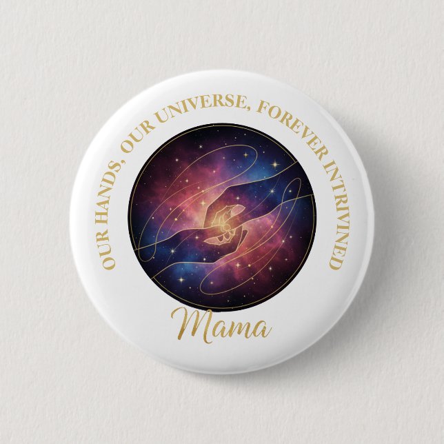 Celestial Mama Hands Galaxy Universe 2 Inch Round Button (Front)