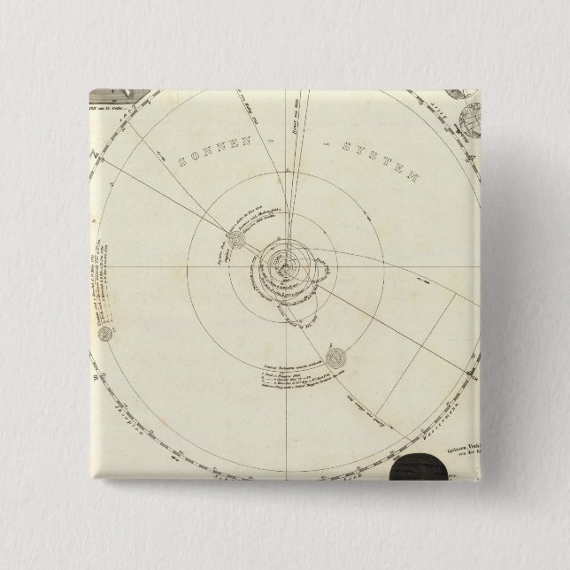 Celestial Map 2 Inch Square Button (Front)