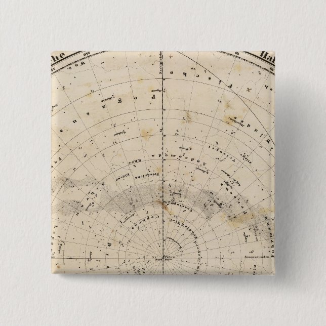 Celestial map 2 inch square button (Front)