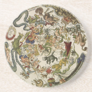 Celestial Map by Peter Apian, Vintage Astronomy Coaster