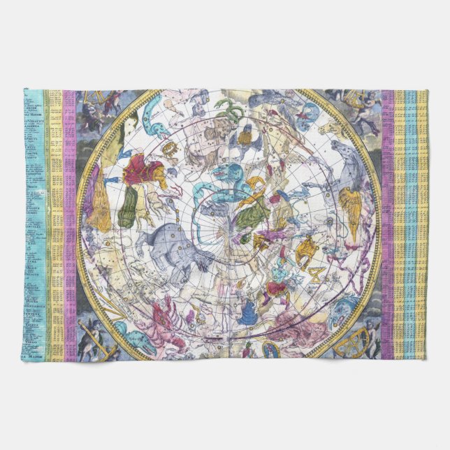 Celestial Map Hemisphaerium Coeli Boreale Kitchen Towel (Horizontal)